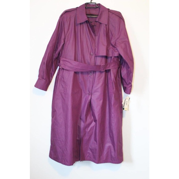 NWT London Fog Marta Trench Coat Royal Amethyst Purple Women's Size 16 H14297 - Picture 4 of 16